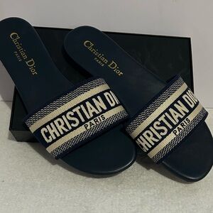 Navy Blue Slide Sandals